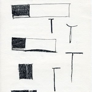 “Paradox”, 1986, 36” x 80”, Ink on rice paper, woodcut. Horiz.