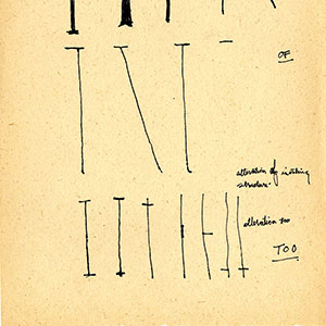 “Paradox”, 1986, 36” x 80”, Ink on rice paper, woodcut. Horiz.